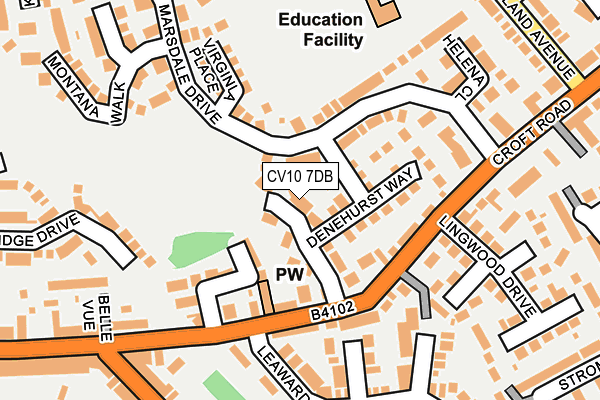 CV10 7DB map - OS OpenMap – Local (Ordnance Survey)