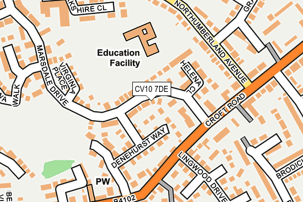 CV10 7DE map - OS OpenMap – Local (Ordnance Survey)