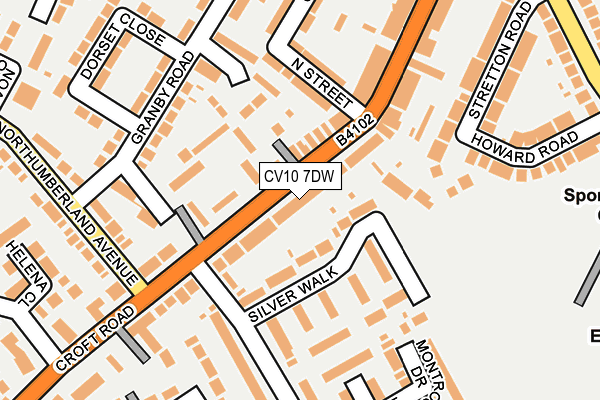 CV10 7DW map - OS OpenMap – Local (Ordnance Survey)