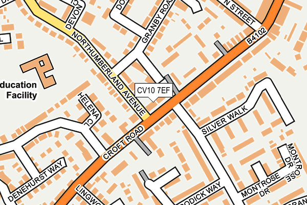 CV10 7EF map - OS OpenMap – Local (Ordnance Survey)