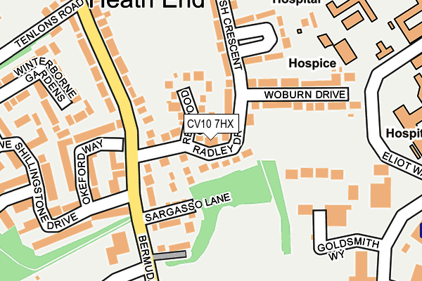 CV10 7HX map - OS OpenMap – Local (Ordnance Survey)