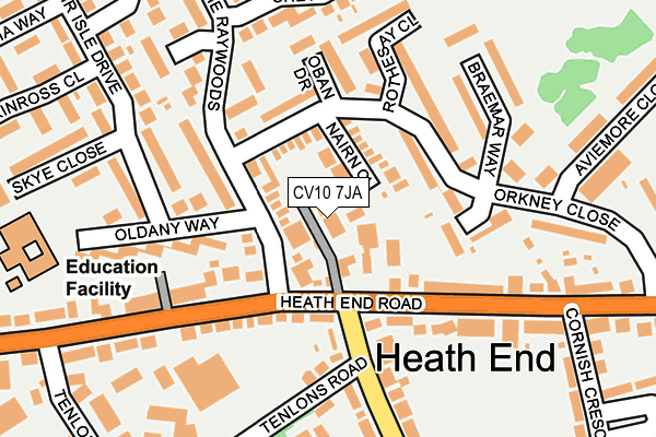 CV10 7JA map - OS OpenMap – Local (Ordnance Survey)