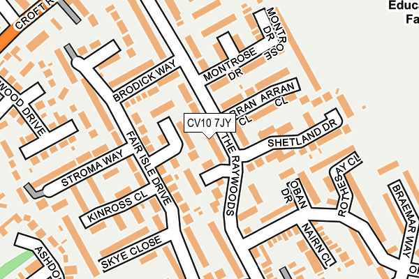 CV10 7JY map - OS OpenMap – Local (Ordnance Survey)