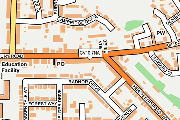 CV10 7NA map - OS OpenMap – Local (Ordnance Survey)