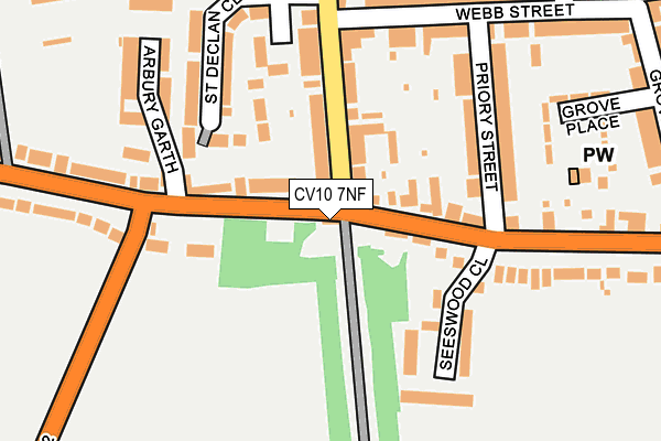 CV10 7NF map - OS OpenMap – Local (Ordnance Survey)