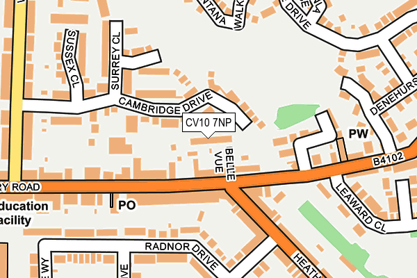 CV10 7NP map - OS OpenMap – Local (Ordnance Survey)