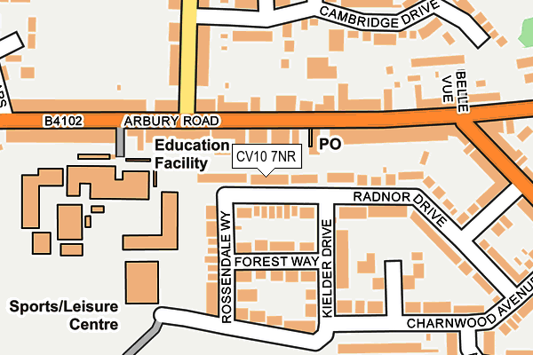 CV10 7NR map - OS OpenMap – Local (Ordnance Survey)