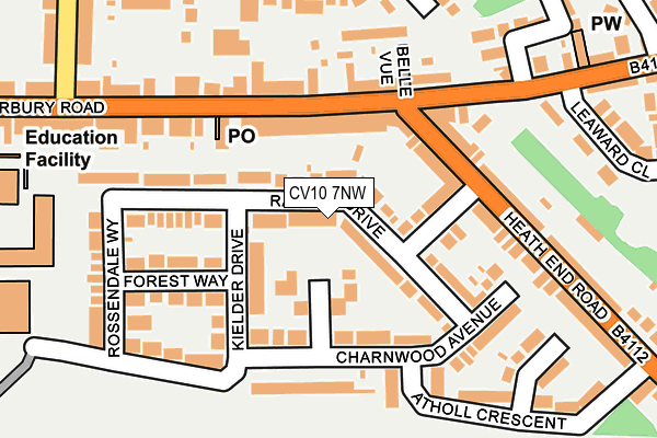 CV10 7NW map - OS OpenMap – Local (Ordnance Survey)