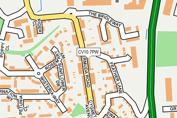 CV10 7PW map - OS OpenMap – Local (Ordnance Survey)