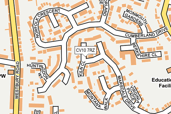 CV10 7RZ map - OS OpenMap – Local (Ordnance Survey)