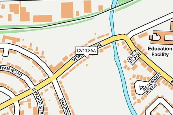 CV10 8AA map - OS OpenMap – Local (Ordnance Survey)