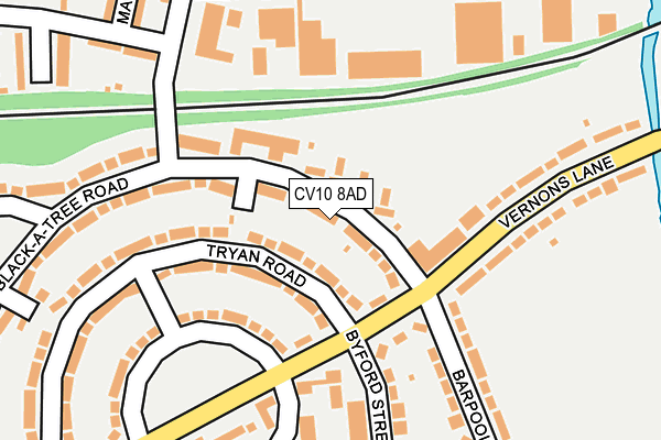 CV10 8AD map - OS OpenMap – Local (Ordnance Survey)