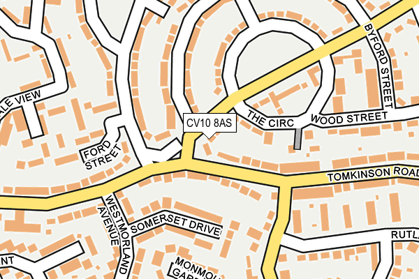 CV10 8AS map - OS OpenMap – Local (Ordnance Survey)
