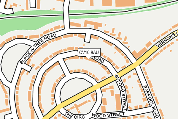 CV10 8AU map - OS OpenMap – Local (Ordnance Survey)