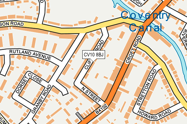 CV10 8BJ map - OS OpenMap – Local (Ordnance Survey)