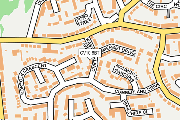 CV10 8BT map - OS OpenMap – Local (Ordnance Survey)