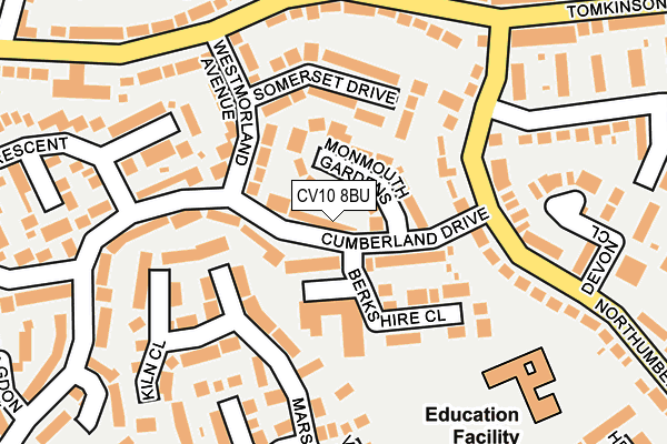 CV10 8BU map - OS OpenMap – Local (Ordnance Survey)