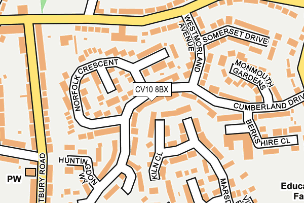 CV10 8BX map - OS OpenMap – Local (Ordnance Survey)