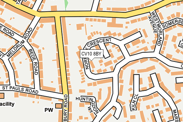 CV10 8BY map - OS OpenMap – Local (Ordnance Survey)