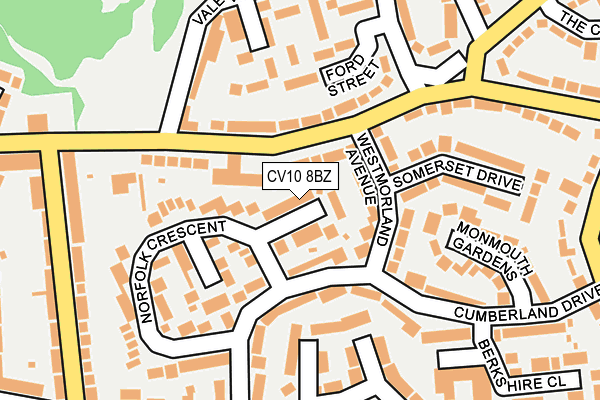 CV10 8BZ map - OS OpenMap – Local (Ordnance Survey)