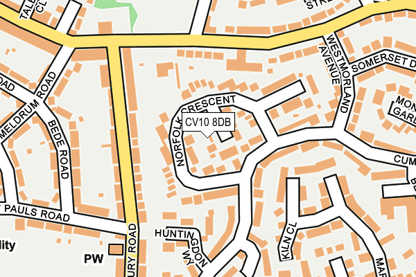 CV10 8DB map - OS OpenMap – Local (Ordnance Survey)