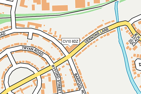 CV10 8DZ map - OS OpenMap – Local (Ordnance Survey)