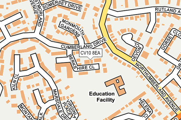 CV10 8EA map - OS OpenMap – Local (Ordnance Survey)