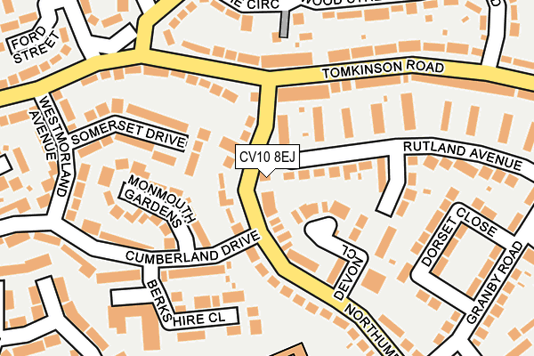 CV10 8EJ map - OS OpenMap – Local (Ordnance Survey)