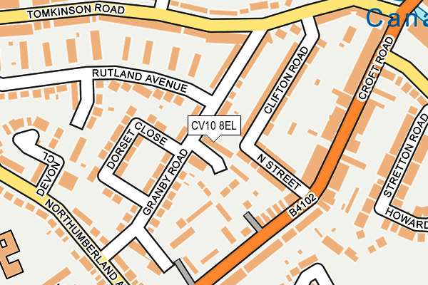 CV10 8EL map - OS OpenMap – Local (Ordnance Survey)