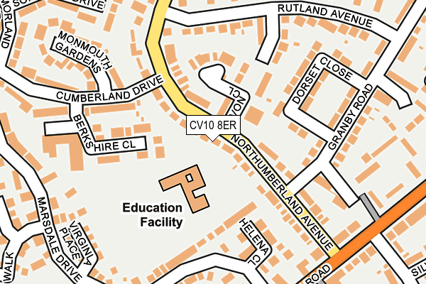 CV10 8ER map - OS OpenMap – Local (Ordnance Survey)