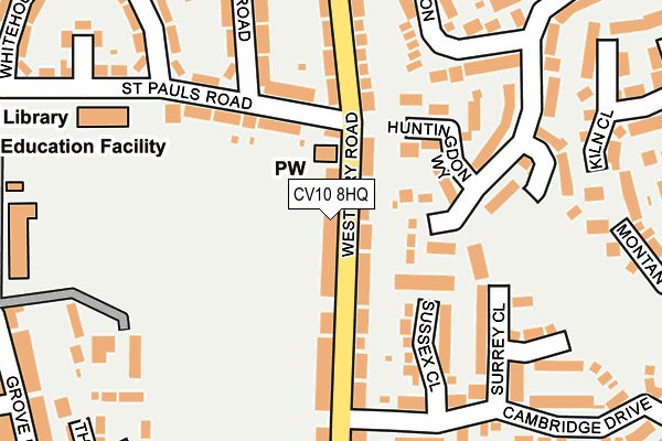 CV10 8HQ map - OS OpenMap – Local (Ordnance Survey)