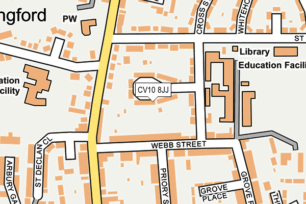 CV10 8JJ map - OS OpenMap – Local (Ordnance Survey)