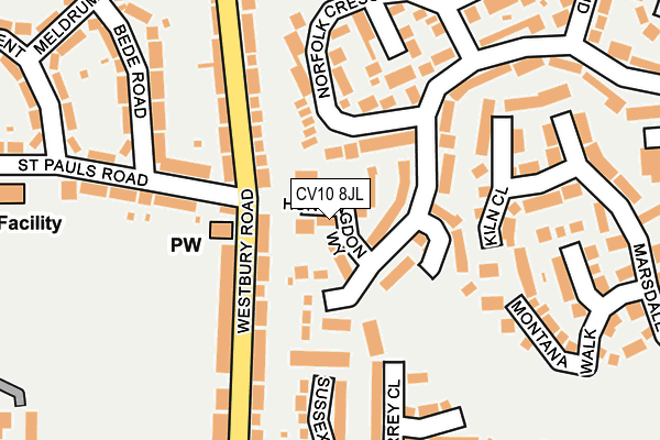 CV10 8JL map - OS OpenMap – Local (Ordnance Survey)