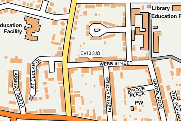 CV10 8JQ map - OS OpenMap – Local (Ordnance Survey)