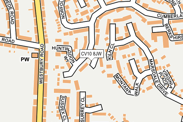 CV10 8JW map - OS OpenMap – Local (Ordnance Survey)