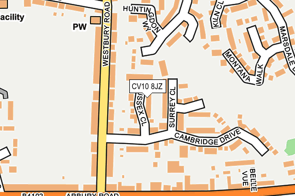 CV10 8JZ map - OS OpenMap – Local (Ordnance Survey)