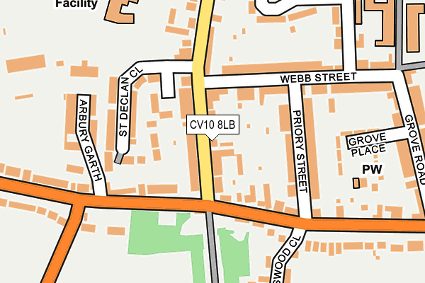 CV10 8LB map - OS OpenMap – Local (Ordnance Survey)