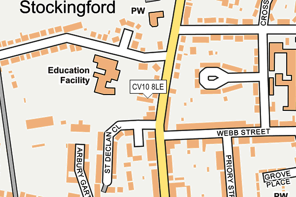 CV10 8LE map - OS OpenMap – Local (Ordnance Survey)