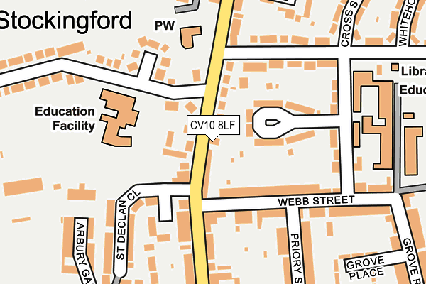 CV10 8LF map - OS OpenMap – Local (Ordnance Survey)