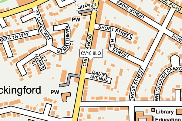 CV10 8LQ map - OS OpenMap – Local (Ordnance Survey)