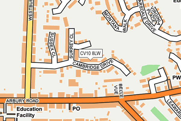 CV10 8LW map - OS OpenMap – Local (Ordnance Survey)