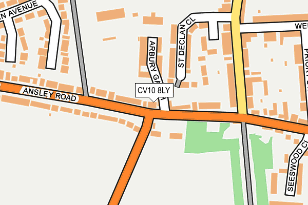 CV10 8LY map - OS OpenMap – Local (Ordnance Survey)