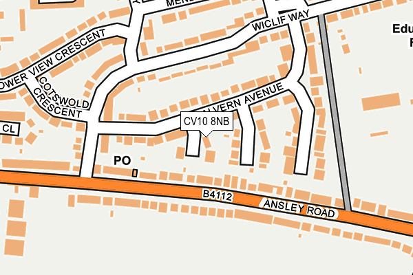 CV10 8NB map - OS OpenMap – Local (Ordnance Survey)