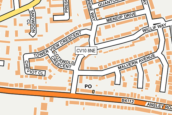 CV10 8NE map - OS OpenMap – Local (Ordnance Survey)