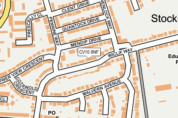 CV10 8NF map - OS OpenMap – Local (Ordnance Survey)