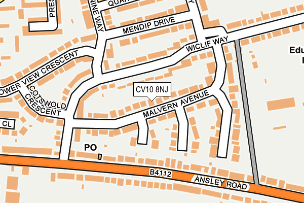 CV10 8NJ map - OS OpenMap – Local (Ordnance Survey)