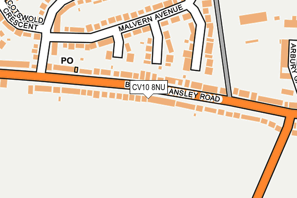 CV10 8NU map - OS OpenMap – Local (Ordnance Survey)