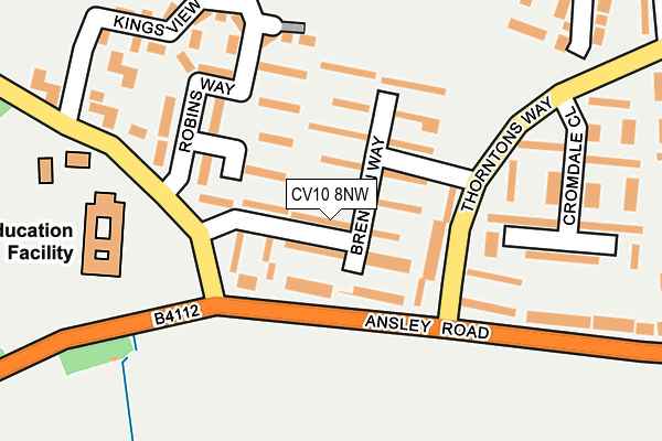CV10 8NW map - OS OpenMap – Local (Ordnance Survey)