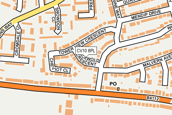 CV10 8PL map - OS OpenMap – Local (Ordnance Survey)