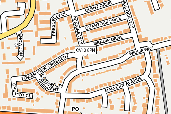 CV10 8PN map - OS OpenMap – Local (Ordnance Survey)